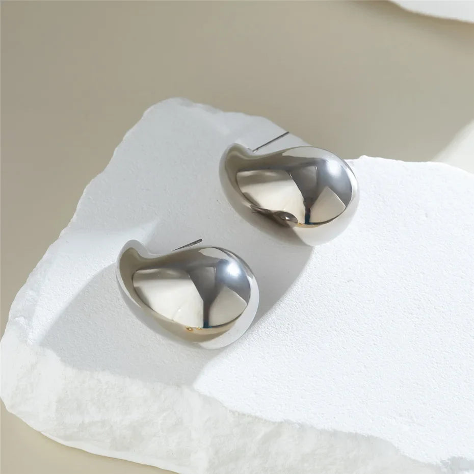 SMALL FAITH EARRINGS - SILVER